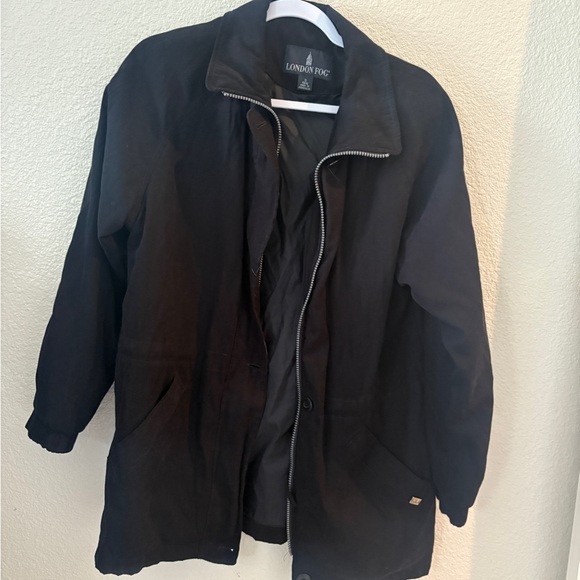London Fog Unisex Small Black Lightweight Utility Coat - Picture 1 of 12